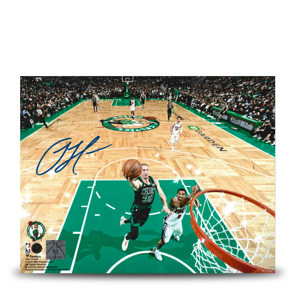 Sam Hauser Rim Cam Boston Celtics Autographed 8" x 10" Basketball Photo
