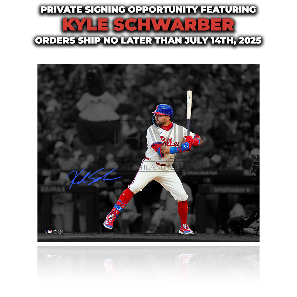 Kyle Schwarber Philadelphia Phillies Autographed Spotlight Photo | Pre-Sale Opportunity