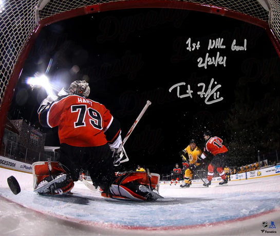 Trent Frederic First NHL Goal Signed Boston Bruins Photo - Dynasty Sports & Framing 