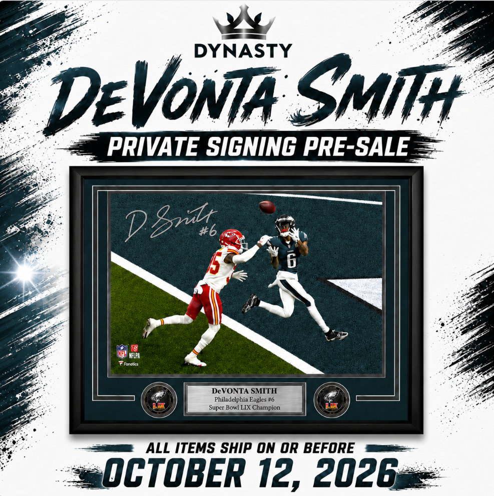 DeVonta Smith Autographed Super Bowl LIX Dagger Framed Photo | Pre-Sale Opportunity