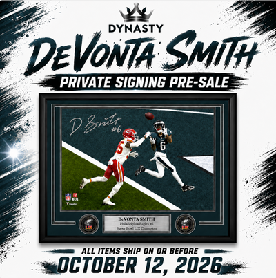 DeVonta Smith Autographed Super Bowl LIX Dagger Framed Photo | Pre-Sale Opportunity