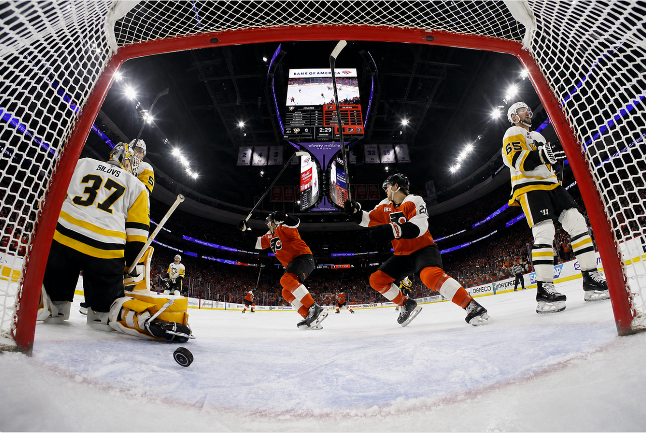 Cam York Philadelphia Flyers Overtime Goal VS Penguins Photograph