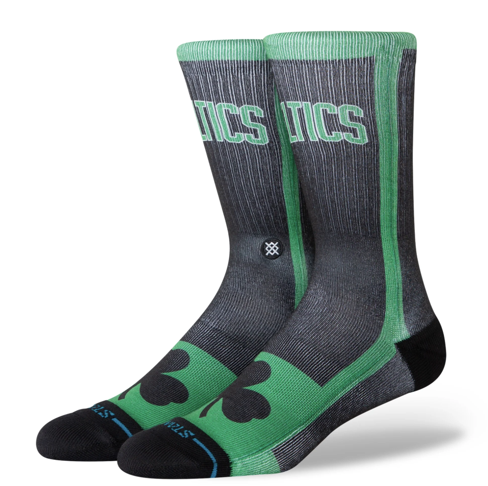 Boston Celtics Green & Black Logo Adult Socks (Large)