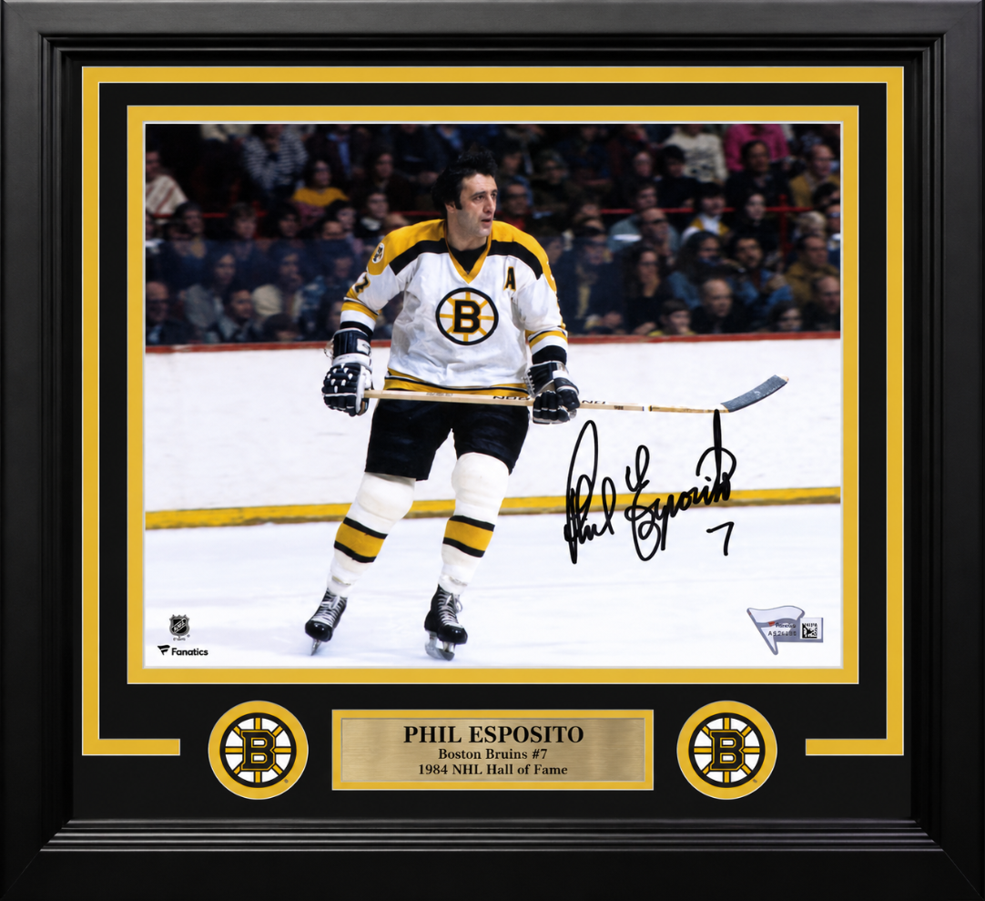 Phil Esposito Boston Bruins Skate Autographed 8" x 10" Framed Photo
