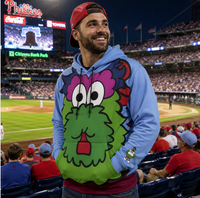 Philadelphia Phillies Throwback Phanatic Big Logo Cropped Mascot Hoodie