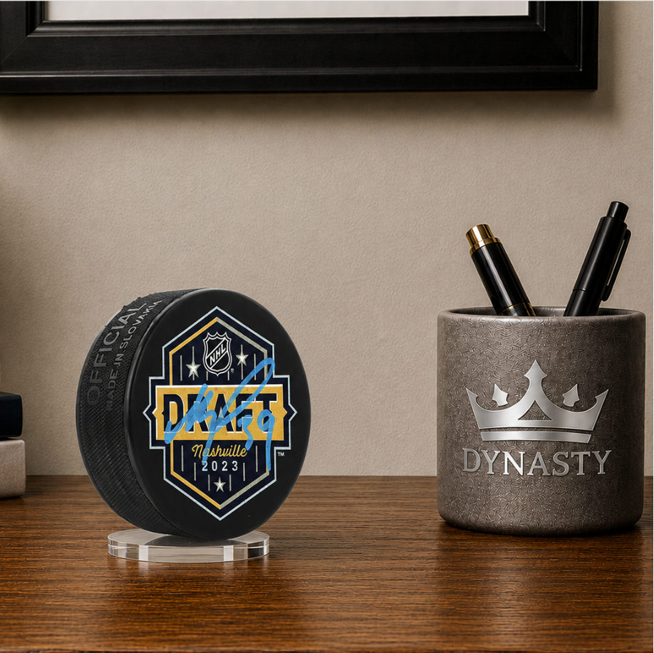 Matvei Michkov Autographed 2023 NHL Draft Nashville Logo Puck