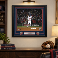 Dustin Pedroia 2013 World Series Celebration Boston Red Sox Autographed 11x14 Framed Baseball Photo