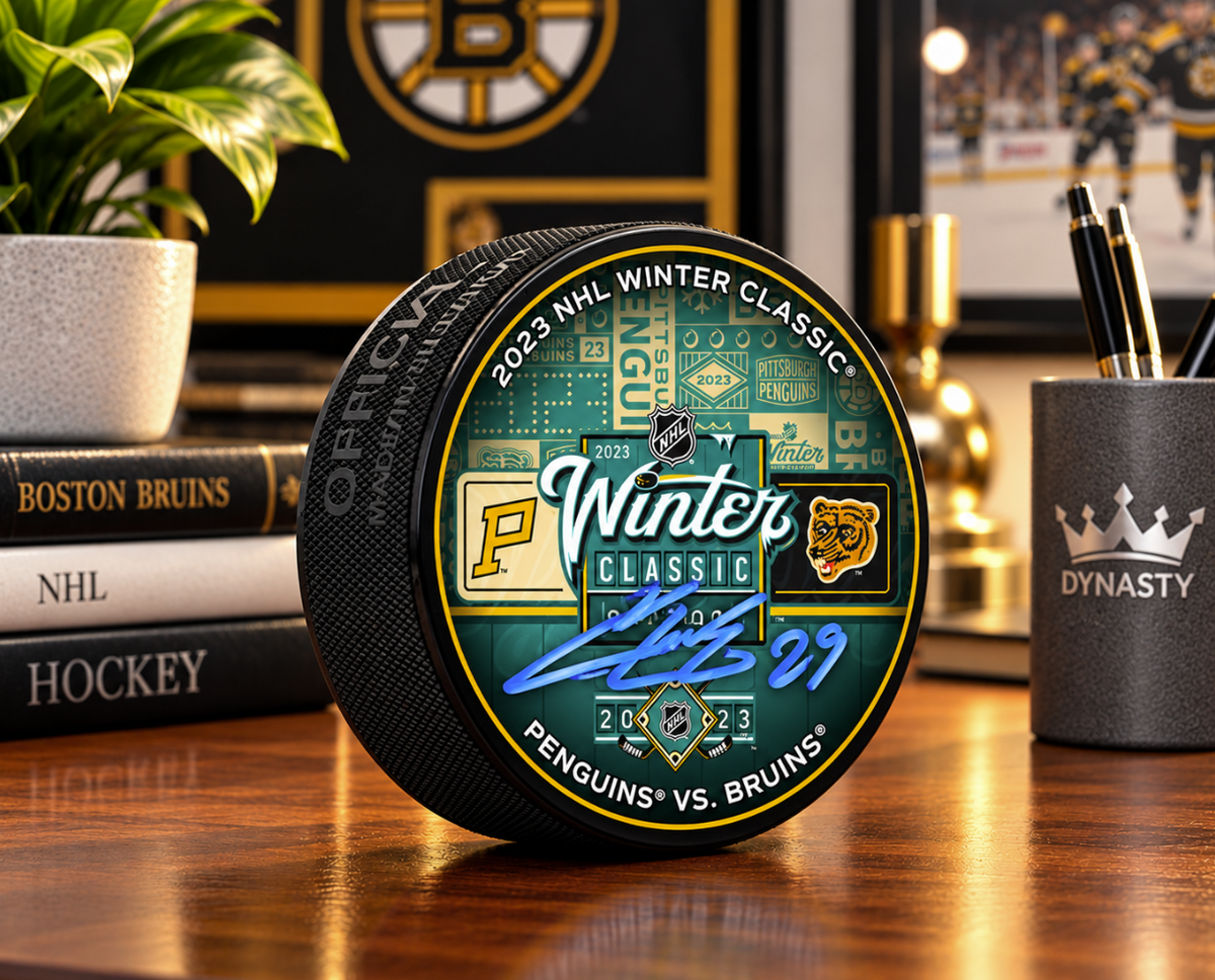 Pavel Zacha Boston Bruins Autographed 2023 Winter Classic Puck