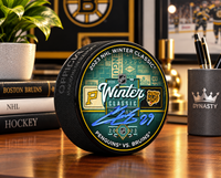 Pavel Zacha Boston Bruins Autographed 2023 Winter Classic Puck