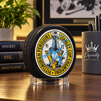 Mark Recchi Pittsburgh Penguins 1992 Stanley Cup Champions Autographed Hockey Logo Puck