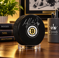 Morgan Geekie Autographed Boston Bruins Hockey Logo Puck