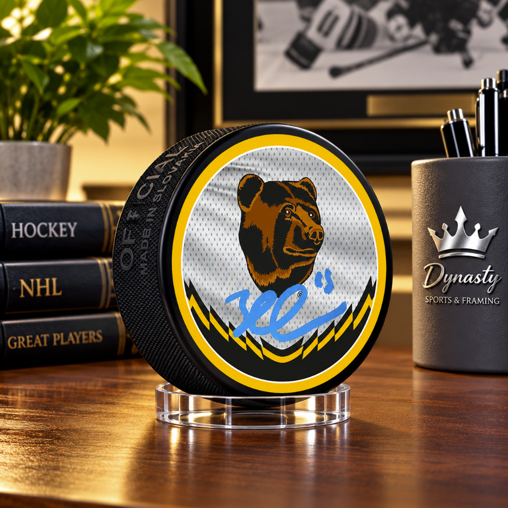 Brad Marchand Boston Bruins Autographed 2022 Reverse Retro Hockey Puck