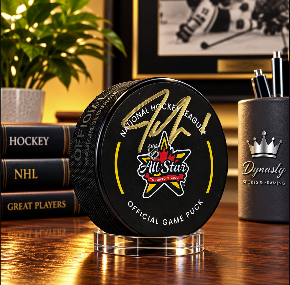 Jeremy Swayman Boston Bruins Autographed 2024 NHL All-Star Game Official Game Puck