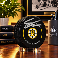 Fraser Minten Boston Bruins Autographed 2025 Game Model Puck
