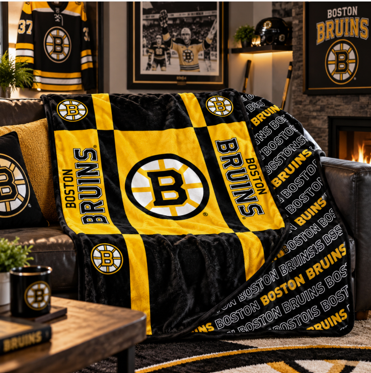 Boston Bruins 60" x 70" Super Plush Double-Sided Throw Blanket