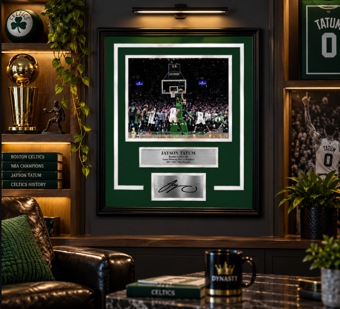 Jayson Tatum Game-Winner v. Nets Boston Celtics 8x10 Framed Basketball Photo with Engraved Autograph