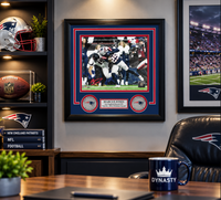 Marcus Jones New England Patriots Signed Pick Six 8" x 10" Framed Photo - Red Signature
