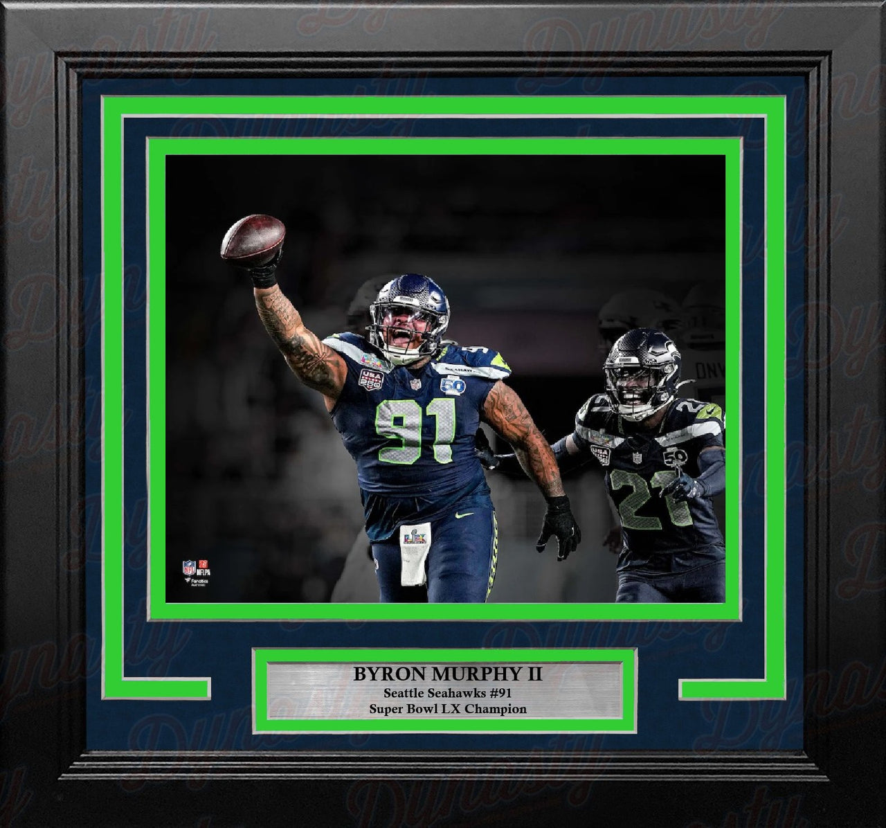 Byron Murphy Super Bowl LX Fumble Recovery Seattle Seahawks 8" x 10" Framed Football Photo