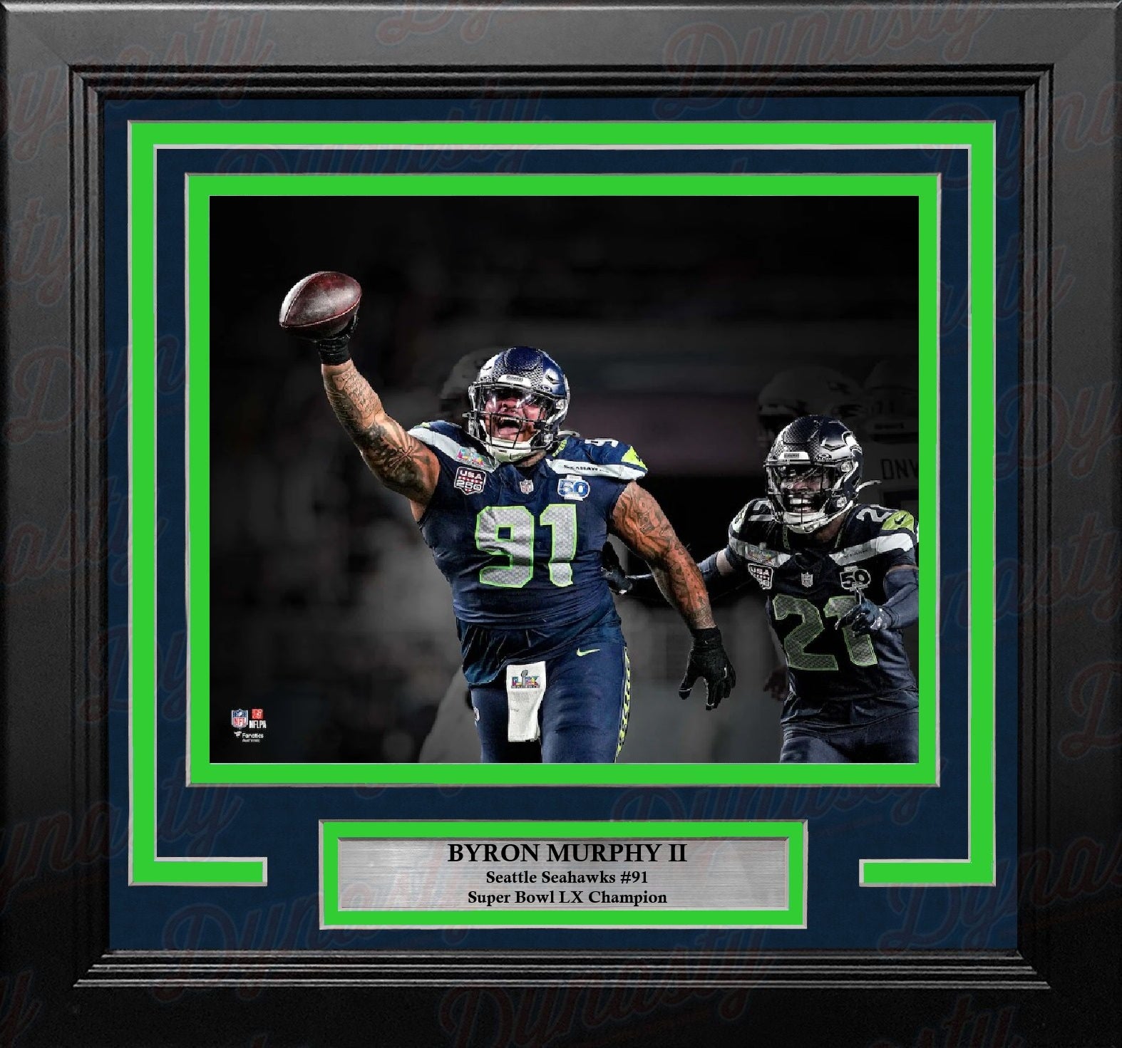 Byron Murphy Super Bowl LX Fumble Recovery Seattle Seahawks 8" x 10" Framed Football Photo