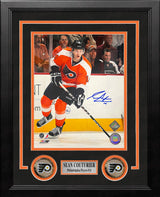 Sean Couturier in Action Philadelphia Flyers Autographed 8" x 10" Framed Hockey Photo - Dynasty Sports & Framing 