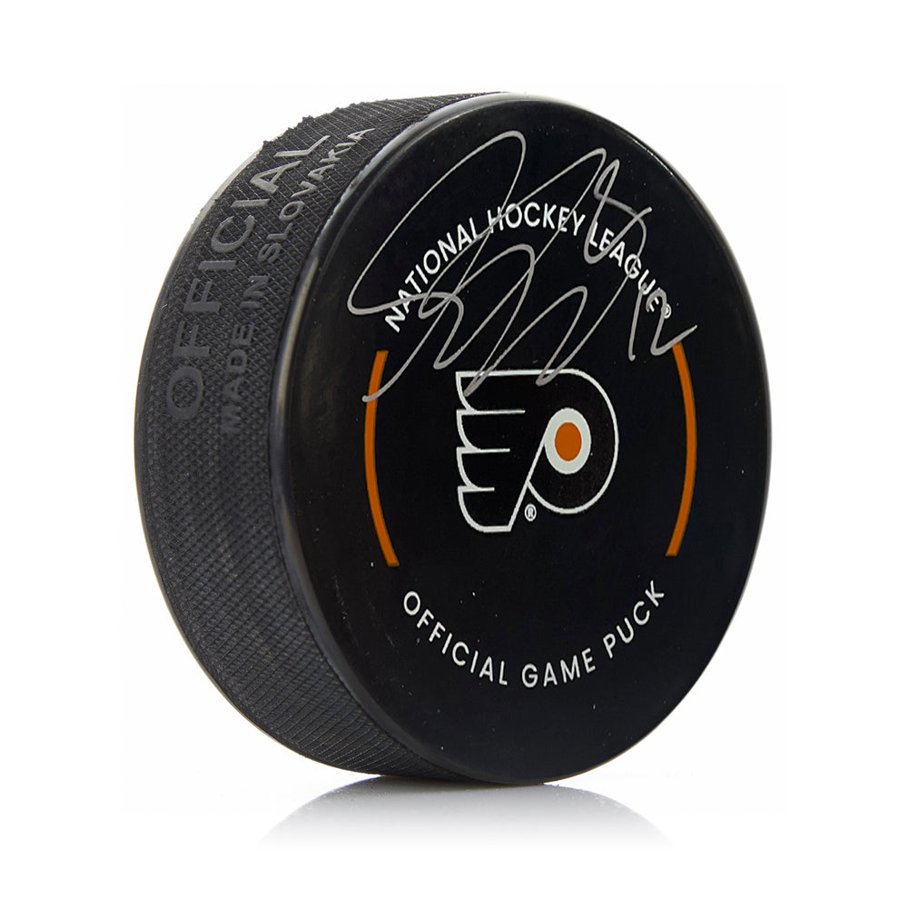 Simon Gagne Philadelphia Flyers Autographed Hockey Game Puck