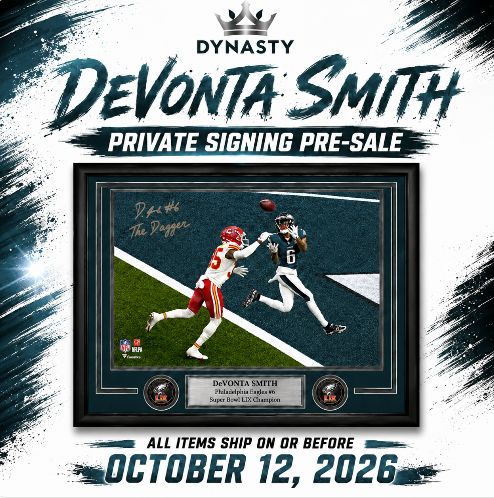 DeVonta Smith Autographed Super Bowl LIX Framed Photo Inscribed "The Dagger" | Pre-Sale Opportunity