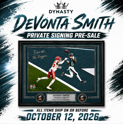 DeVonta Smith Autographed Super Bowl LIX Framed Photo Inscribed "The Dagger" | Pre-Sale Opportunity