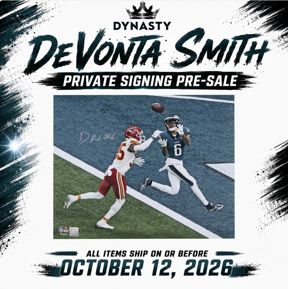 DeVonta Smith Autographed SB LIX Dagger Photograph | Pre-Sale Opportunity