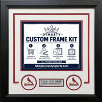 St. Louis Cardinals Custom MLB Baseball Picture Frame Kit with White Matting, Red Trim, a Silver Nameplate, and Cardinals logos