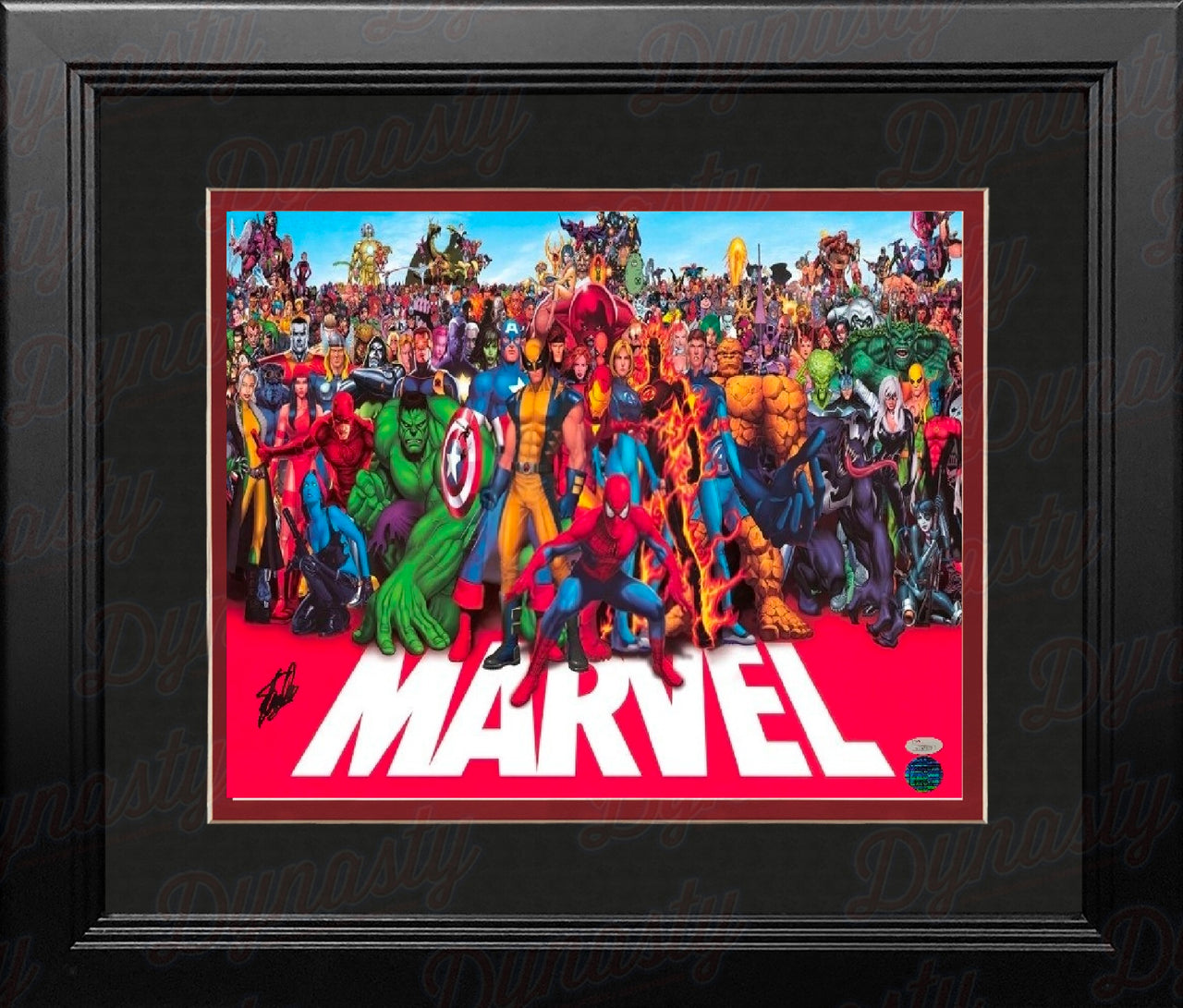 Stan Lee Marvel Superheroes Autographed 16" x 20" Framed and Matted Photo