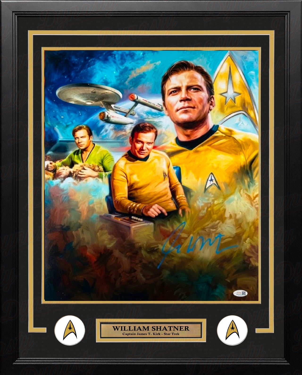 William Shatner Captain James Kirk Star Trek Autographed 16" x 20" Framed Collage Photo