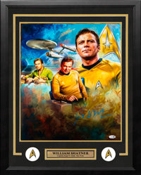 William Shatner Captain James Kirk Star Trek Autographed 16" x 20" Framed Collage Photo