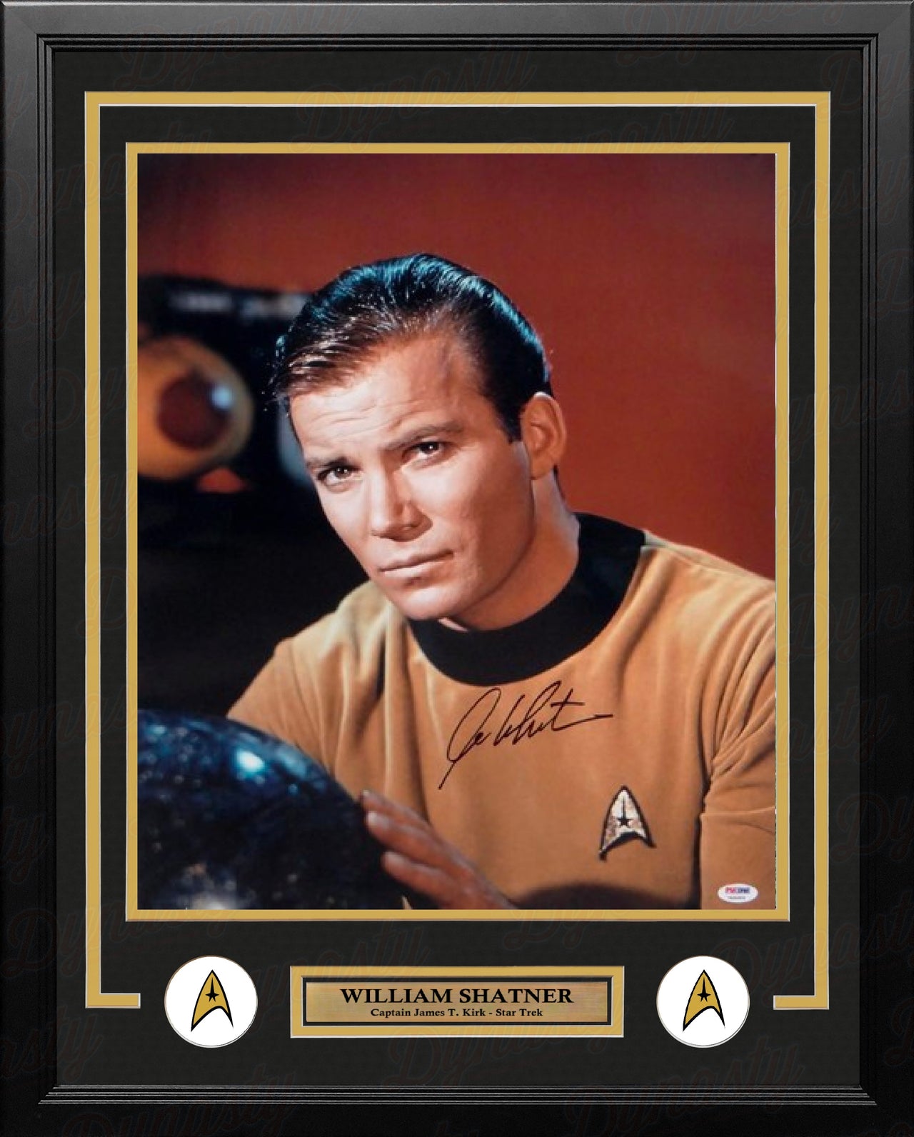 William Shatner Captain James Kirk Star Trek Autographed 16" x 20" Framed Profile Photo