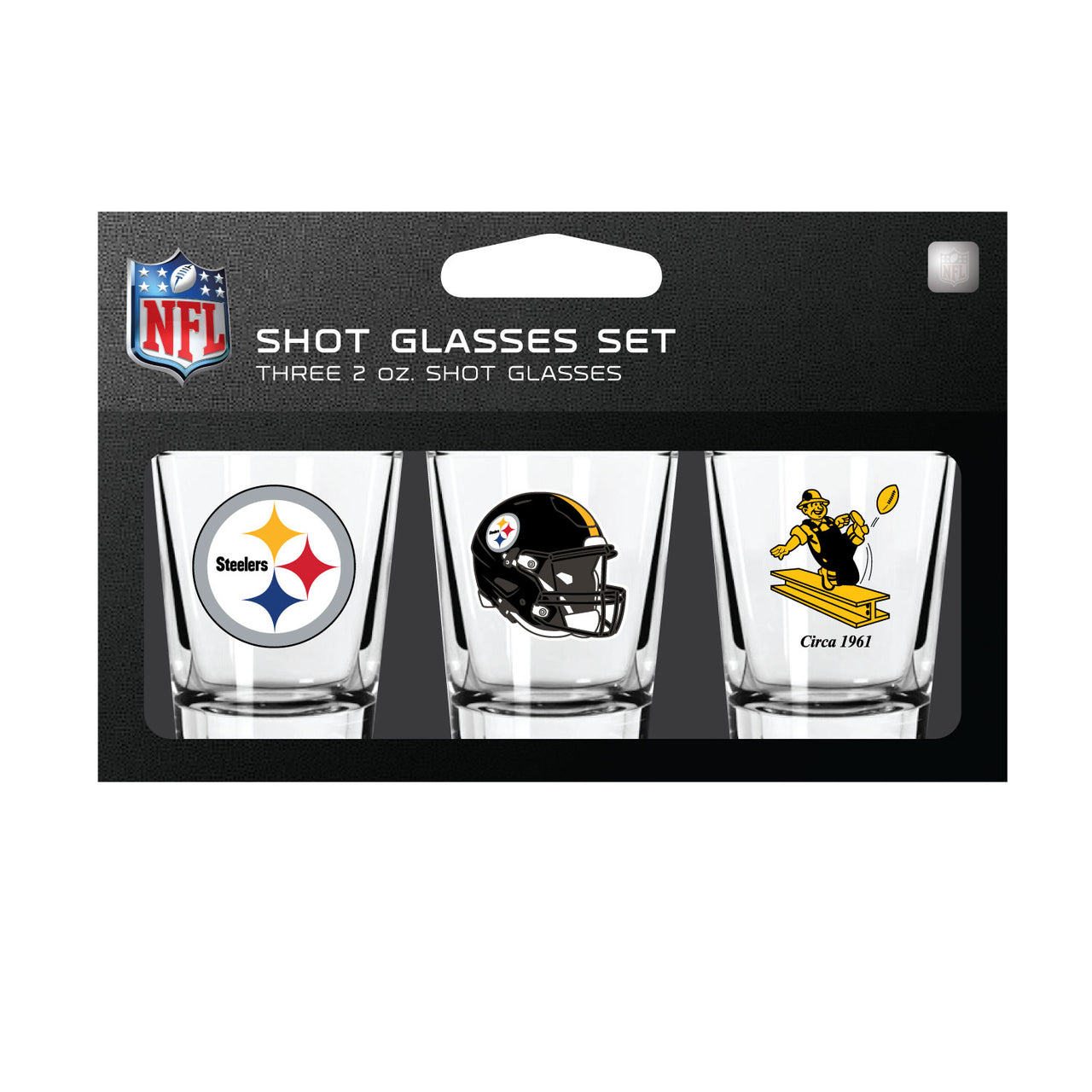 Pittsburgh Steelers 3-Piece Shot Glass Gift Set