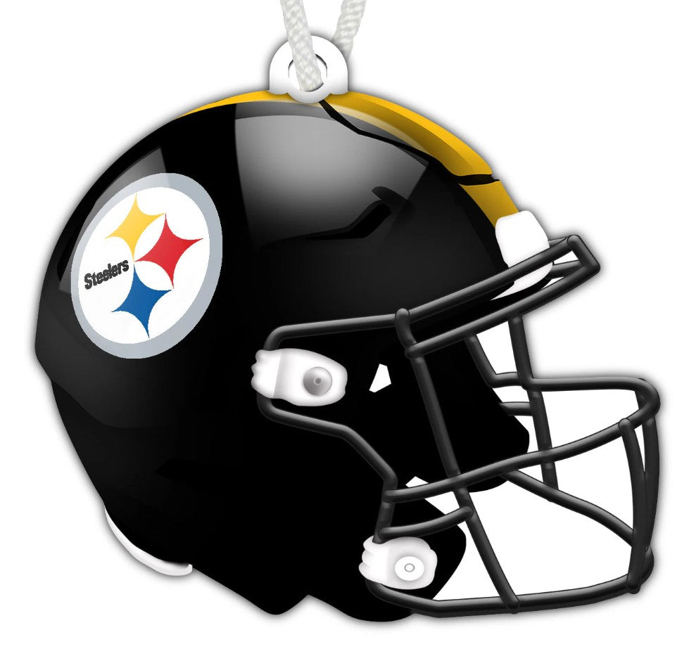 Pittsburgh Steelers Wooden Helmet Ornament