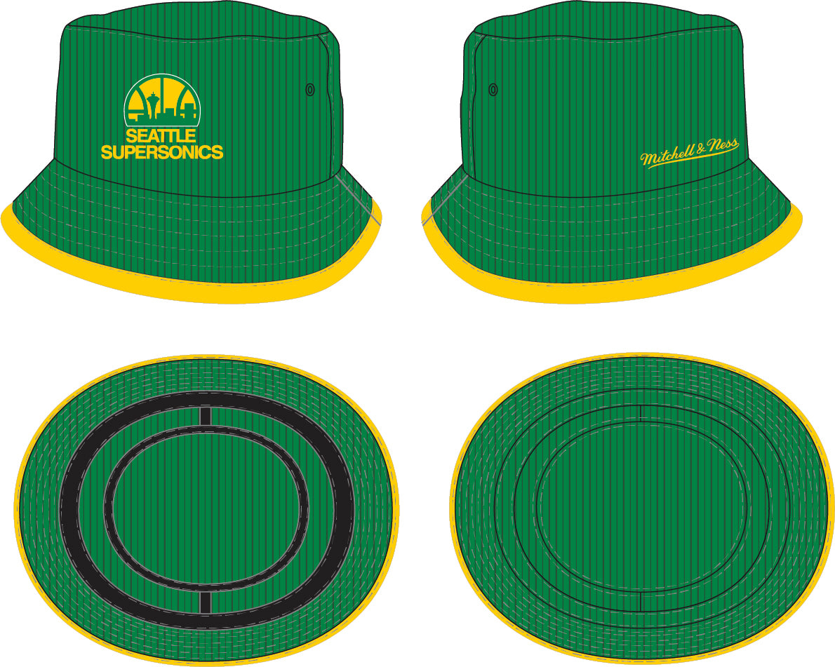 Seattle SuperSonics Mitchell & Ness Hardwood Classics Bucket Hat - Dynasty Sports & Framing 