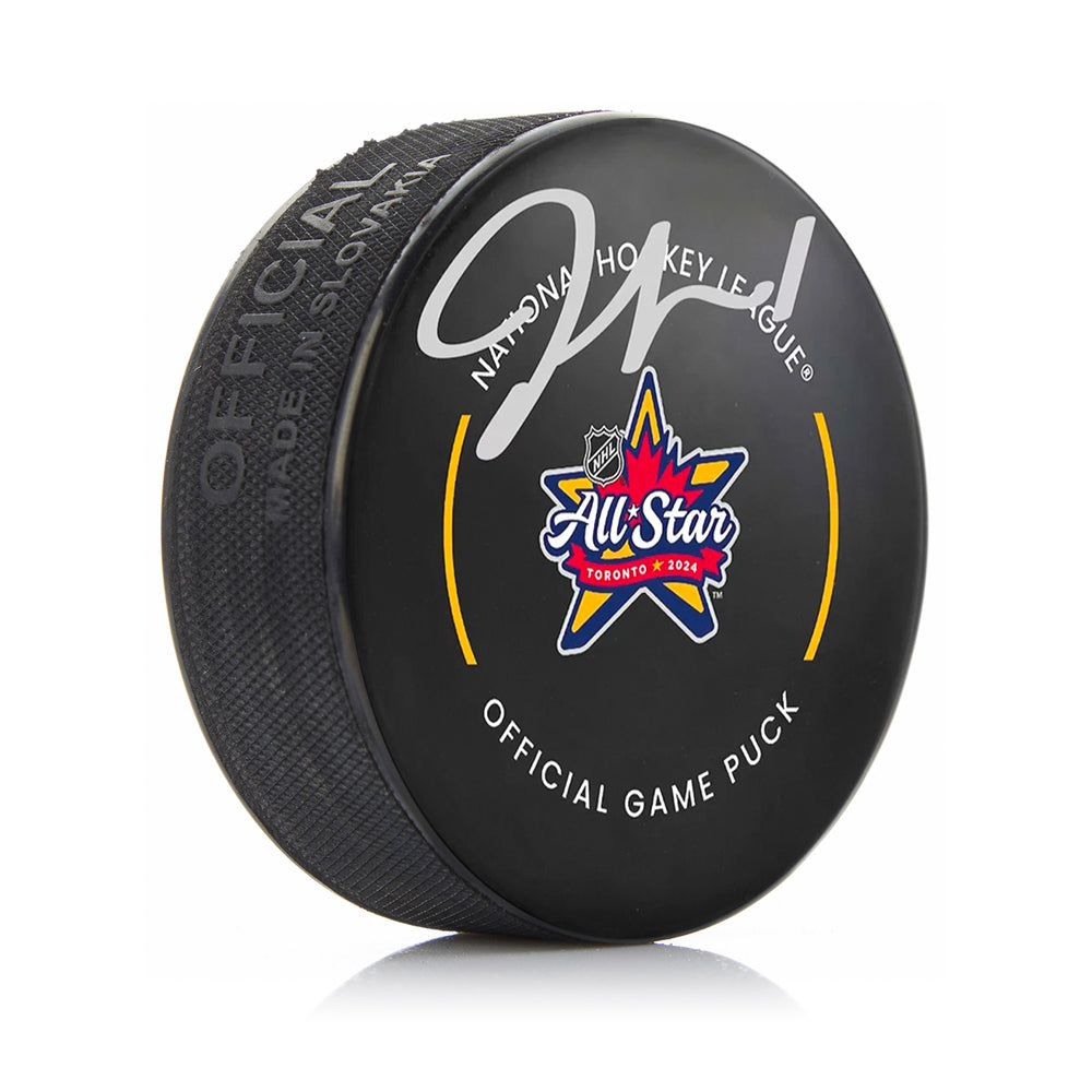 Jeremy Swayman Boston Bruins Autographed 2024 NHL All-Star Game Official Game Puck