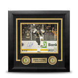 Jeremy Swayman Celebration Boston Bruins Autographed 8" x 10" Framed Hockey Photo - Dynasty Sports & Framing 