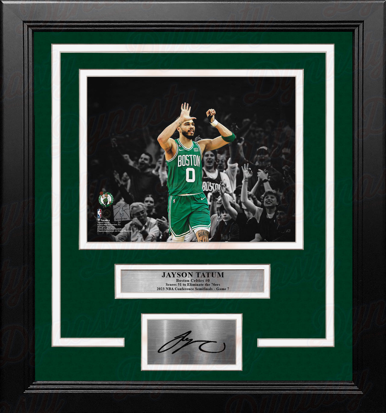 Jayson Tatum 51-Point Game 7 Boston Celtics 8" x 10" Framed Blackout Photo with Engraved Autograph