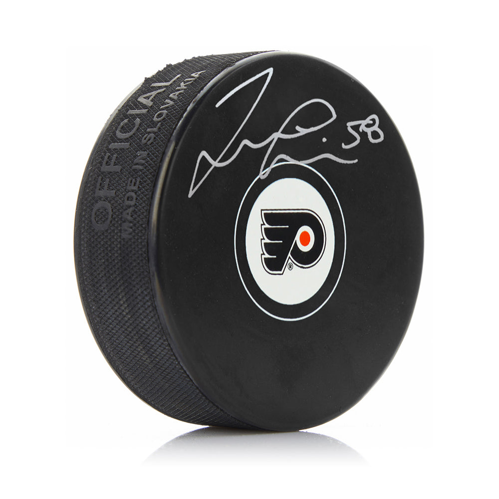 Taylor Leier Autographed Philadelphia Flyers Hockey Puck