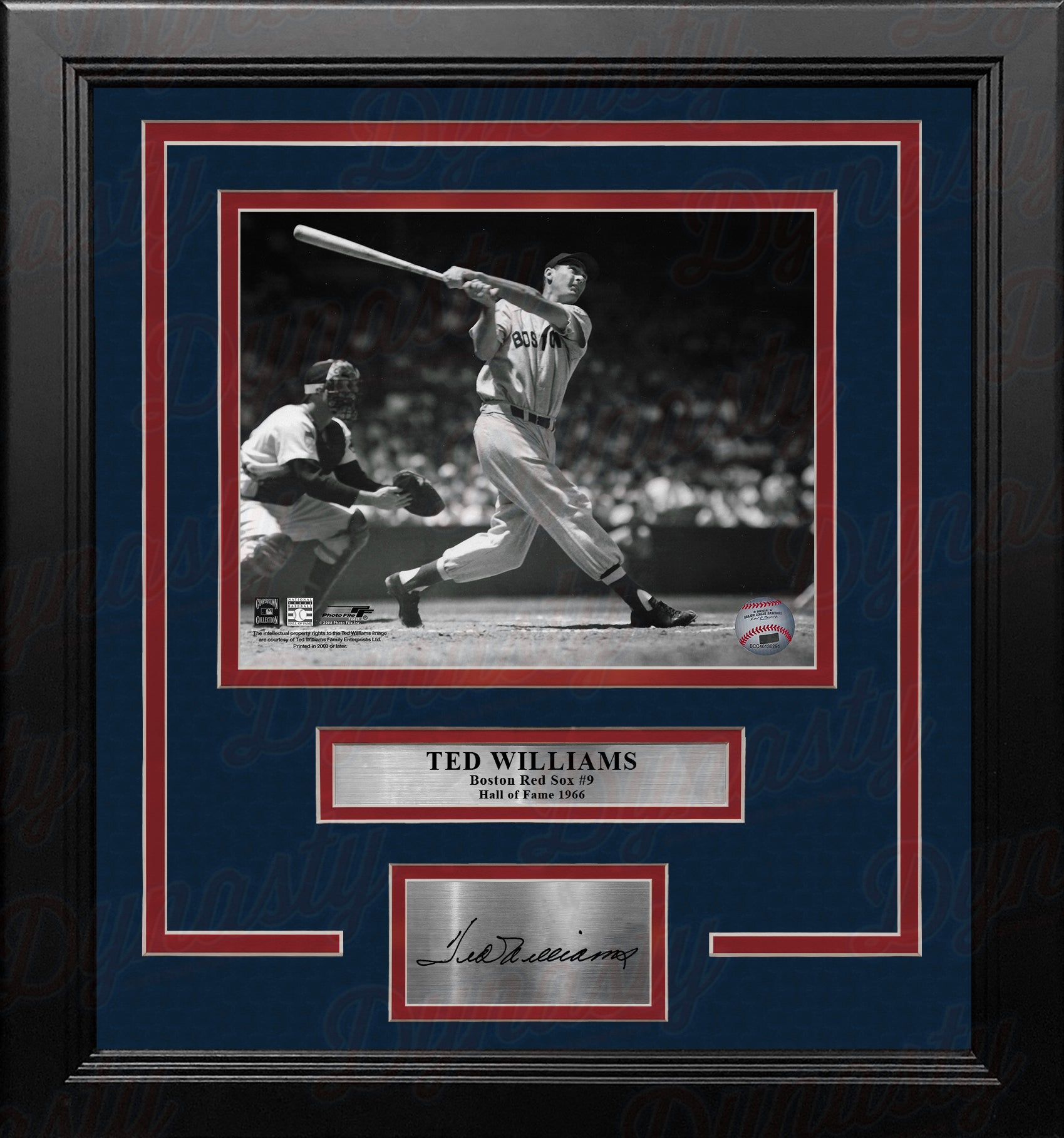 Ted Williams Swing Boston Red Sox 8" x 10" Framed Baseball Photo with Engraved Autograph