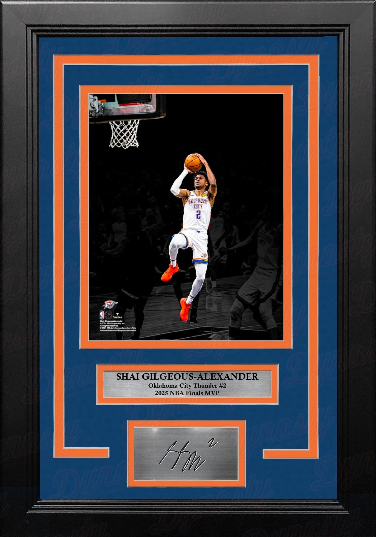 Shai Gilgeous-Alexander Oklahoma City Thunder 8x10 Framed Basketball Photo with Engraved Autograph