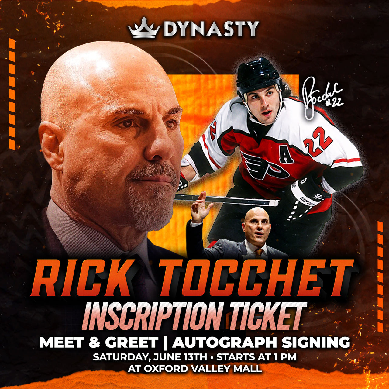 Rick Tocchet Inscription Ticket