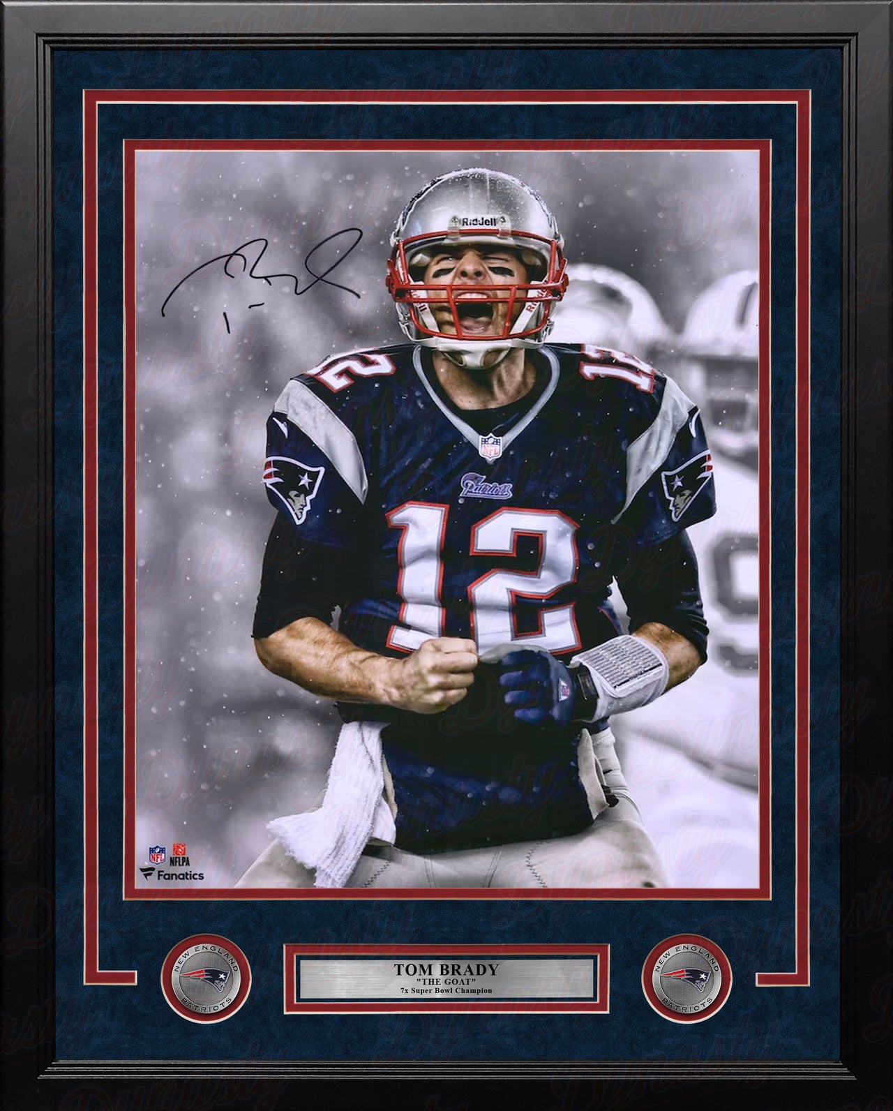 Tom Brady Spotlight Scream New England Patriots Autographed 16" x 20" Framed Football Photo