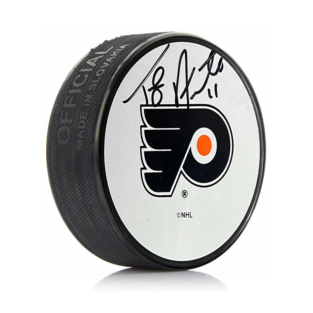 Tony Amonte Philadelphia Flyers Autographed White Hockey Logo Puck