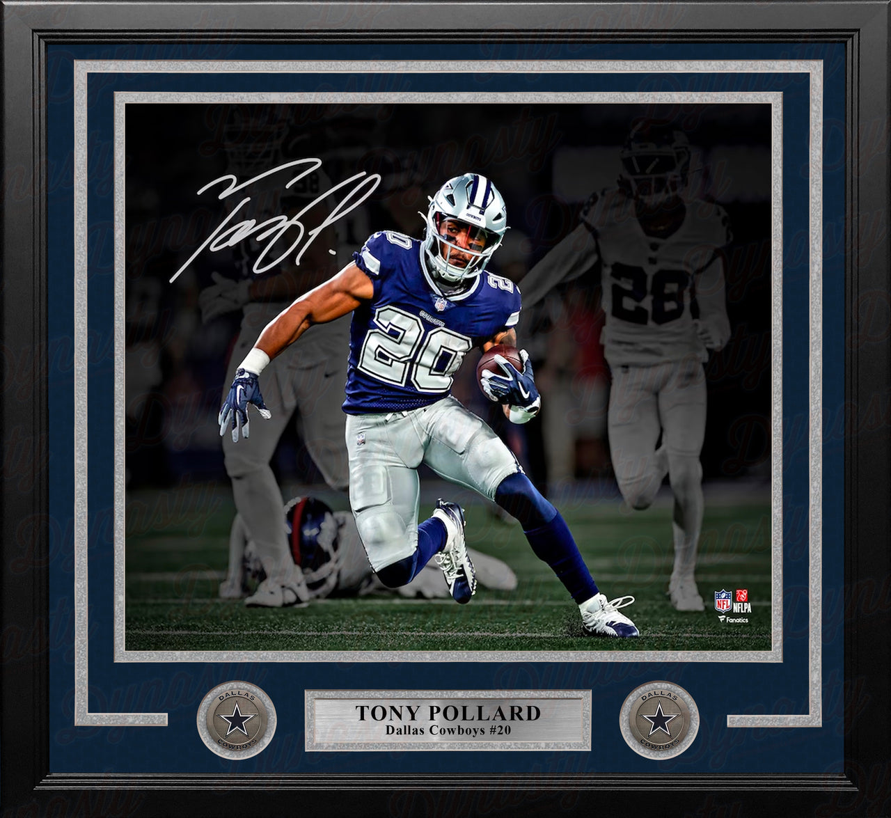 Tony Pollard Blackout Dallas Cowboys Autographed 11" x 14" Framed Football Photo Numbered to 120