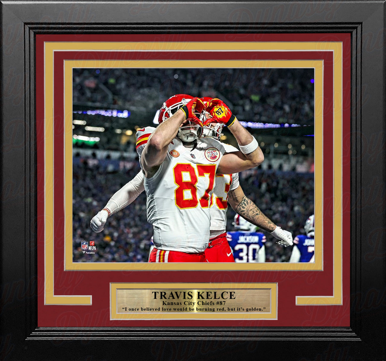 Travis Kelce Heart Hands Touchdown Kansas City Chiefs 8" x 10" Framed Football Photo