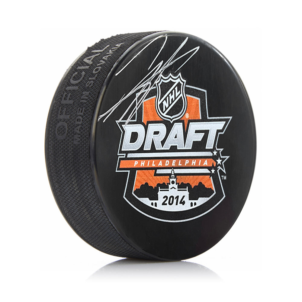 Travis Sanheim Philadelphia Flyers Autographed 2014 Draft Night Logo Puck