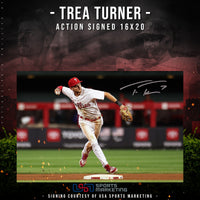 Trea Turner Philadelphia Phillies Autographed Action Photo | Pre-Sale Opportunity