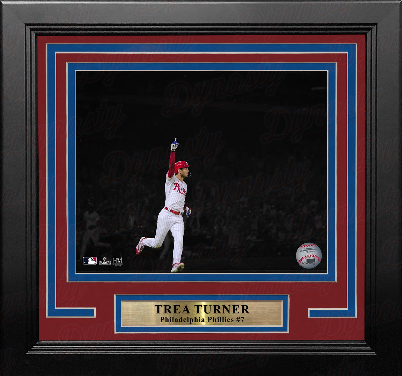 Trea Turner Celebration Philadelphia Phillies 8" x 10" Framed Blackout Baseball Photo